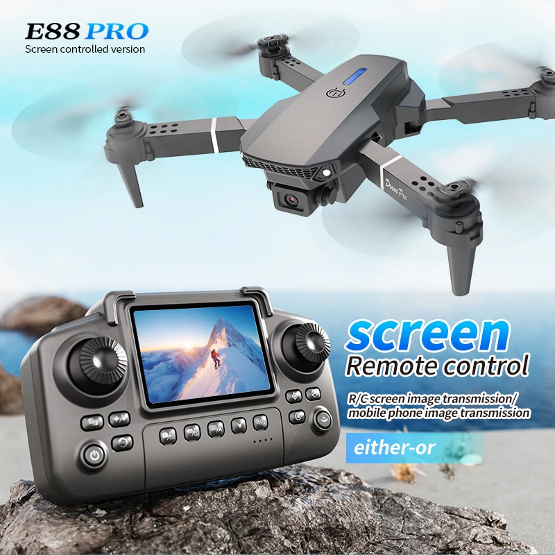 Drone Without Rc - Drone Profesional E88 PRO dengan Layar