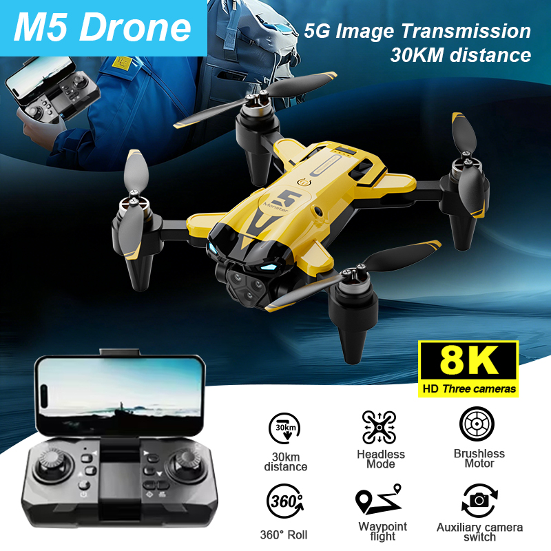 Drone Pintar M5 dengan Kamera, - Drone Smart Rc Foldable ulasan dan harga