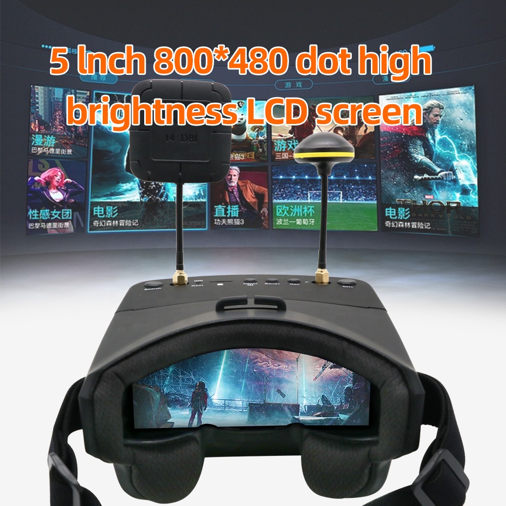 EV800D 5.8G 40CH 5 Inci 800*48 - Fpv Goggles Headset ulasan dan harga