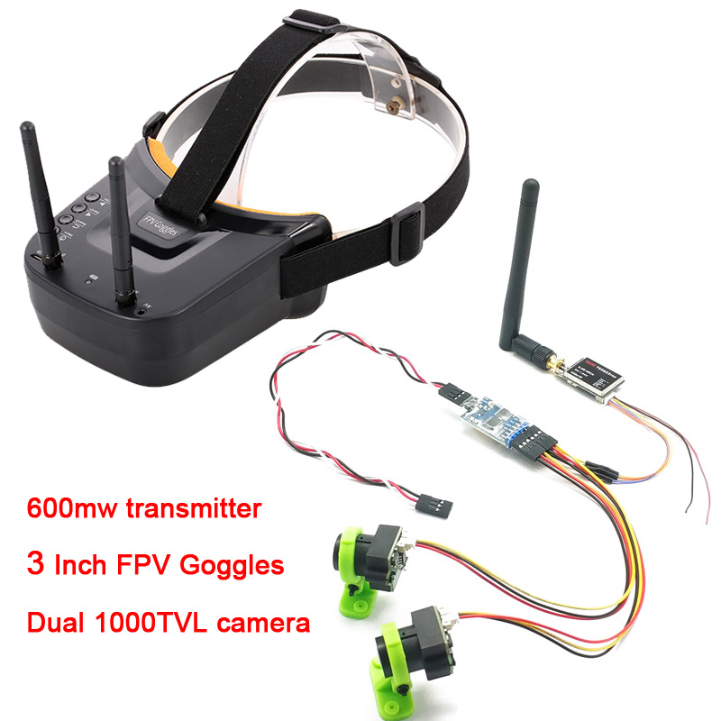 3 Channel Dual Kamera Video CM - Fpv Goggles Headset ulasan dan harga