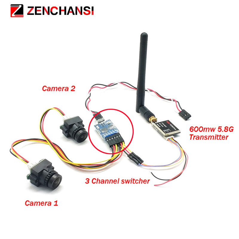 3 Channel Dual Kamera Video CM - Fpv Goggles Headset ulasan dan harga