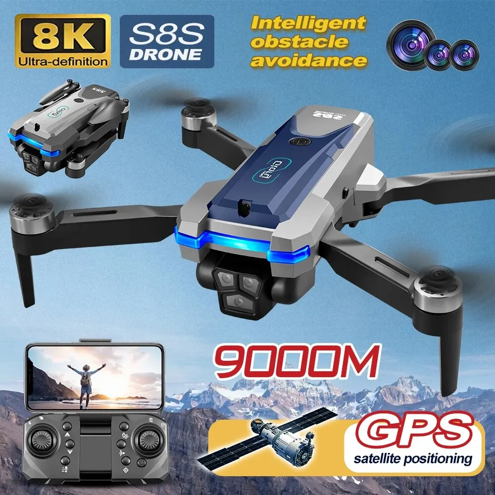 S8S Drone lipat 5G Wifi 8K HD, - Drone Rc Harness ulasan dan harga